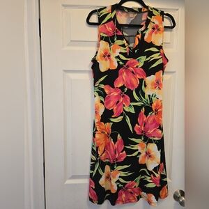 Chico's Pink V-Neck Sleeveless Sundress Midi